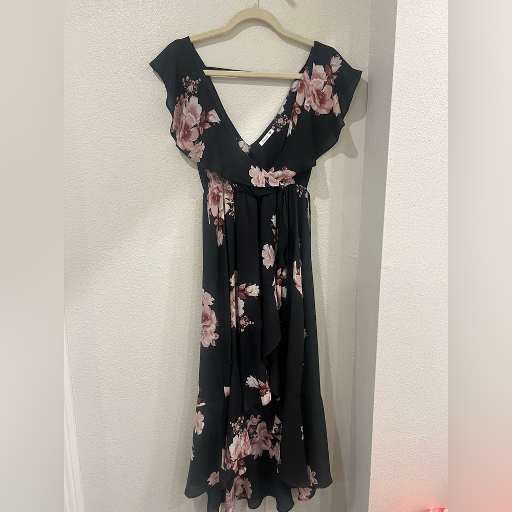 Small - Formal floral chiffon dress women’s